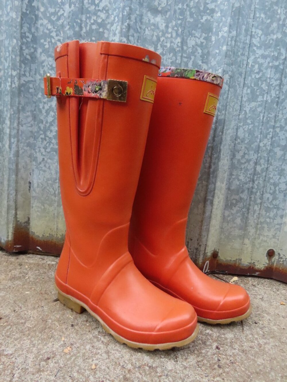 Joules Wellies 🧡 Orange Rain Boots — UK 4 / US 6.5